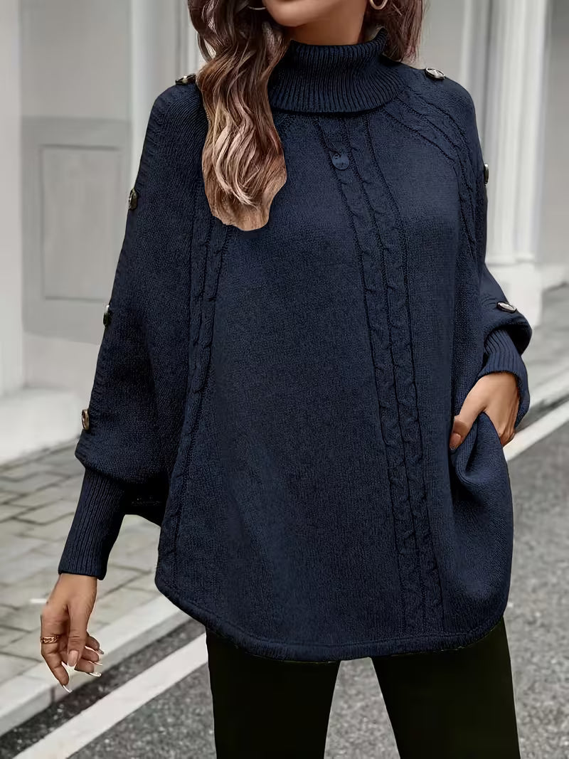 Lolana - Maglione a Collo Alto Con Stile Intrecciato