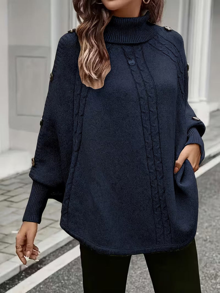 Lolana - Maglione a Collo Alto Con Stile Intrecciato