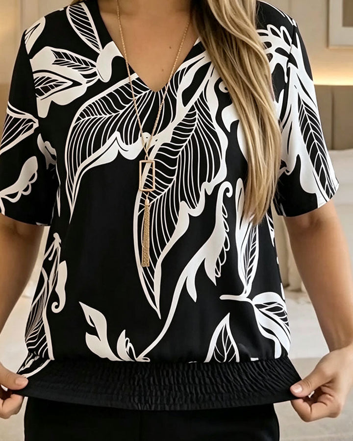 Isheba - Elegante Camicetta a Maniche Corte