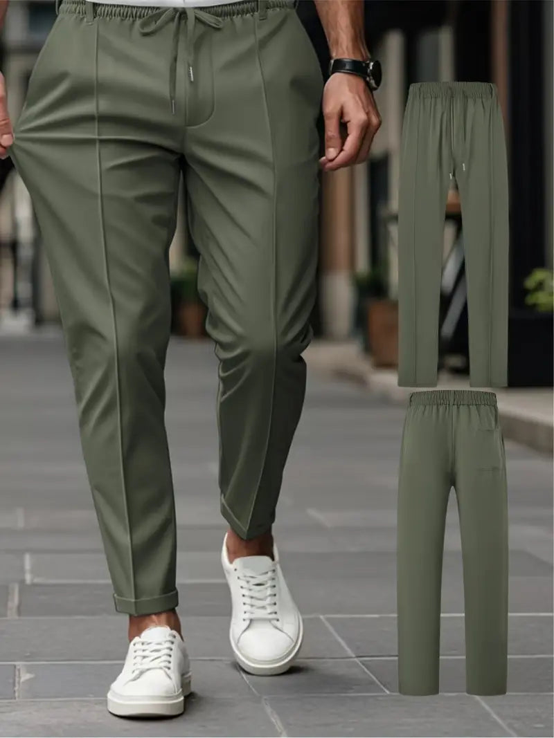 Crawford - Casual Vestibilità Slim Pantaloni Con Elastico in Vita