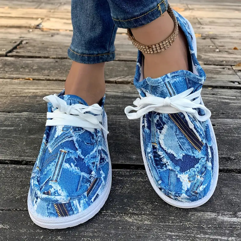 Ulanda - Scarpa Da Ginnastica Antiscivolo Con Stampa Denim