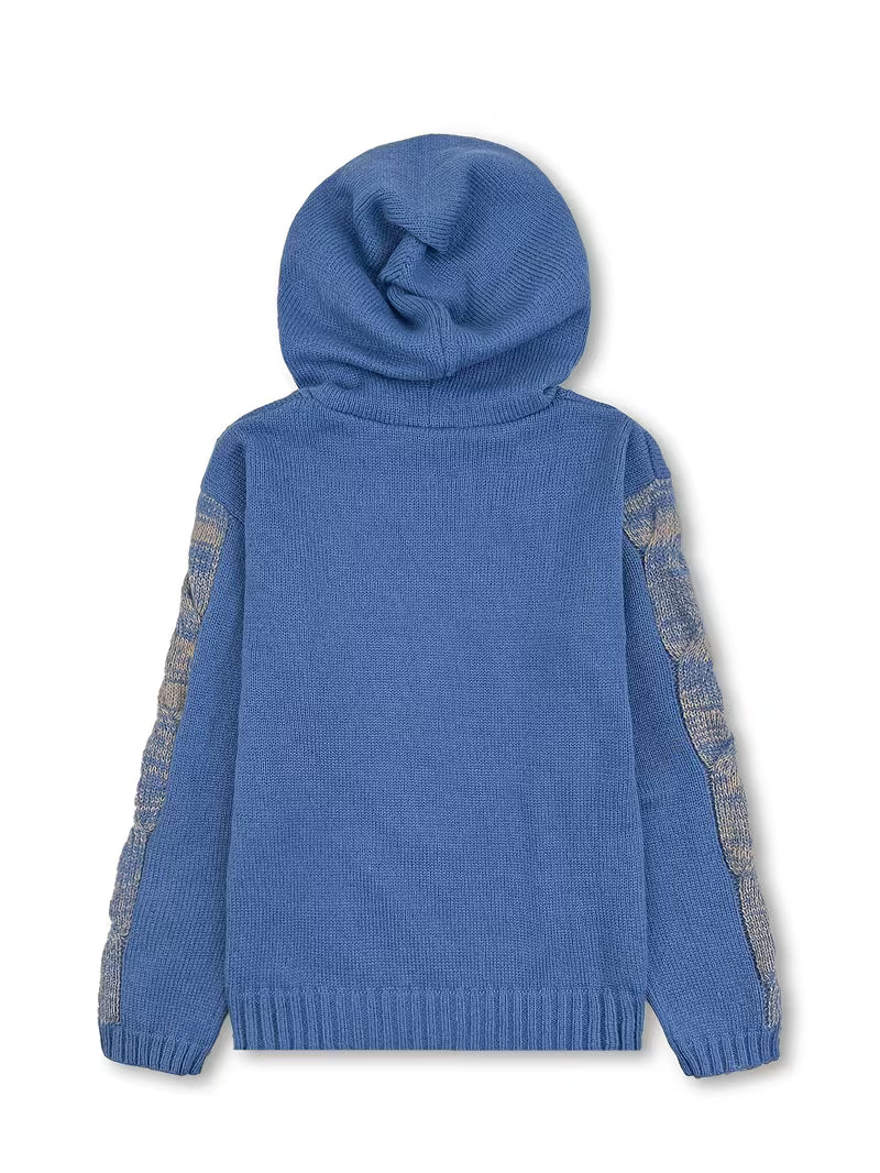 Cypriana - Elegante Maglione Lavorato a Maglia Con Cappuccio