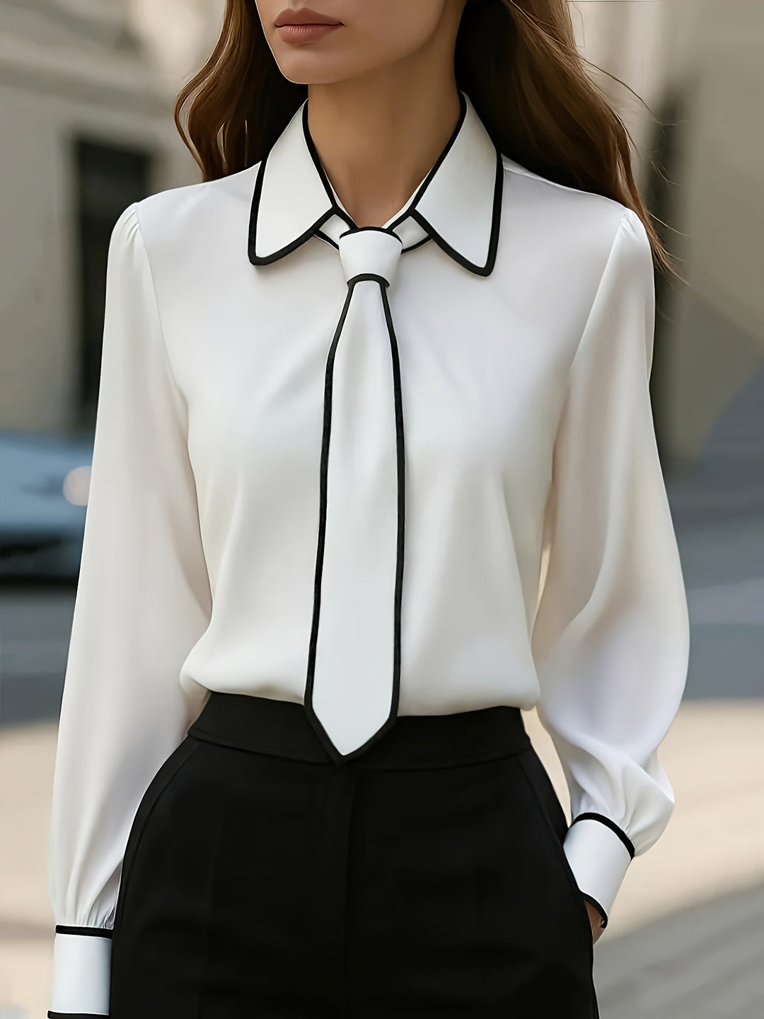 Briella - Camicia a Maniche Lunghe Con Laccio Frontale