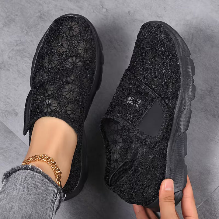 Sabyne - Scarpe da Ginnastica Con Pizzo Floreale e Chiusura a Strappo