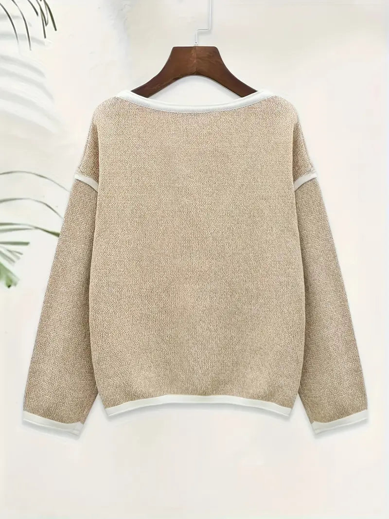 Giselda - Maglione Lavorato a Maglia Con Scollo Rotondo