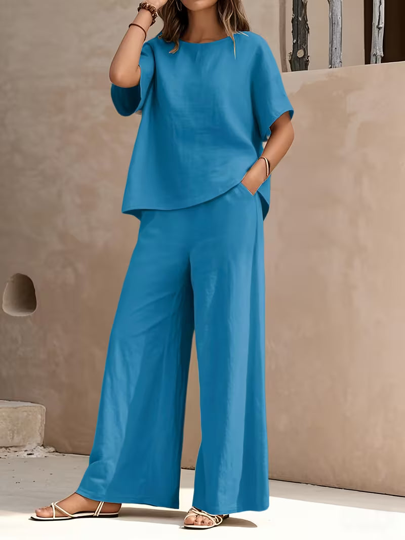 Josy -  Set Composto da Maglietta a Maniche Corte e Pantaloni a Gamba Larga