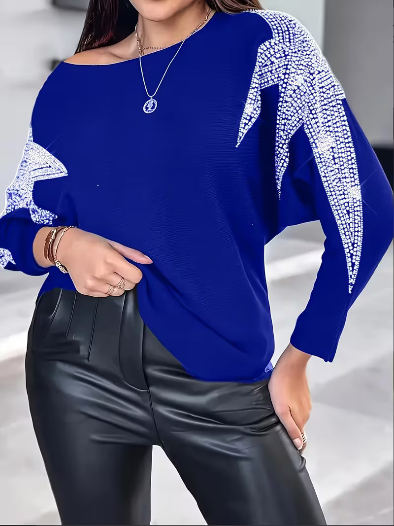 Bernardino - Elegante Maglione a Maniche Lunghe Con Stampa a Stelle