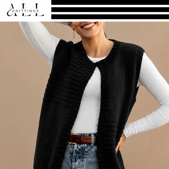 Lizzy - Gilet Senza Maniche Con Scollo Rotondo Ideale Per Guarda a Strati