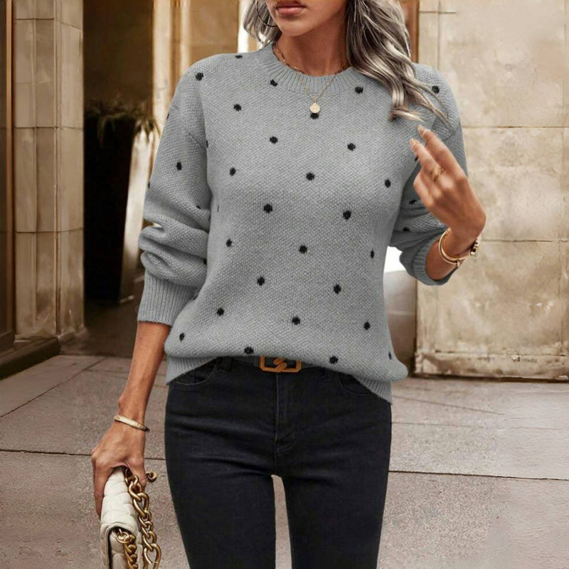 Gergana - Maglione a Pois Lavorato a Maglia