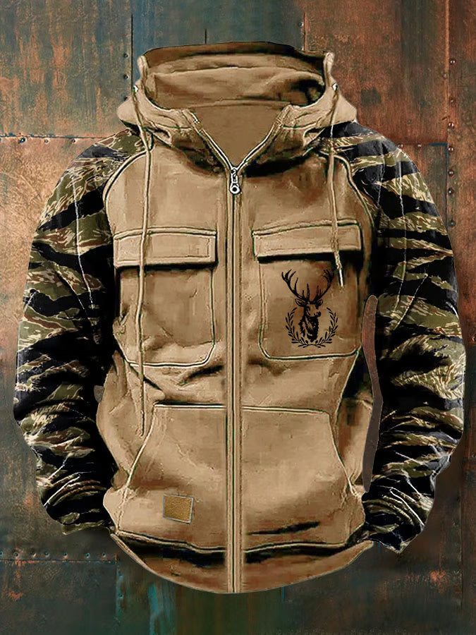 Jernard - Felpa Con Cappuccio e Zip Multi Tasche