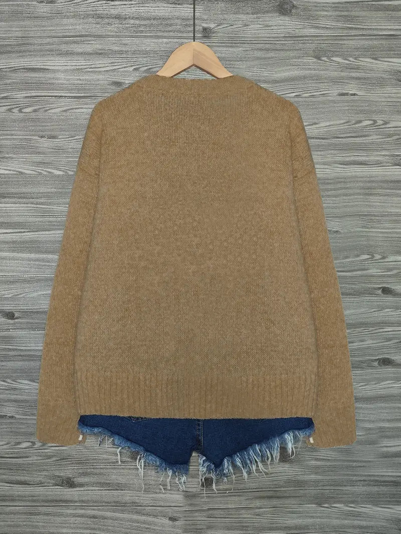 Urvana - Maglione a Maniche Lunghe Con Stampa Gatto