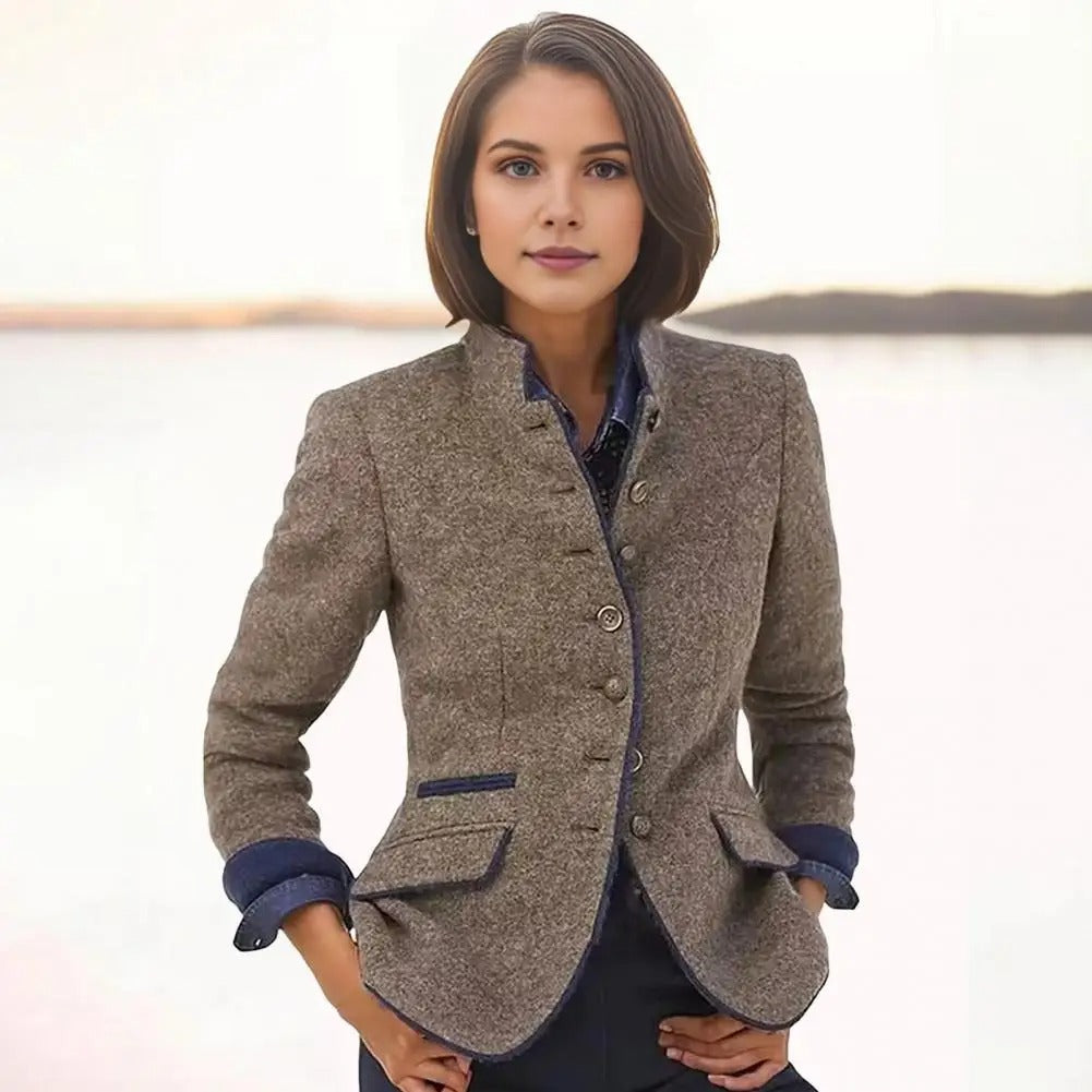 Nilja - Blazer Casual a Maniche Lunghe Con Bottoni