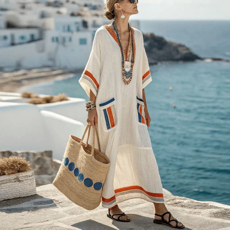 Xenia - Elegante Abito Lungo Con Tasche