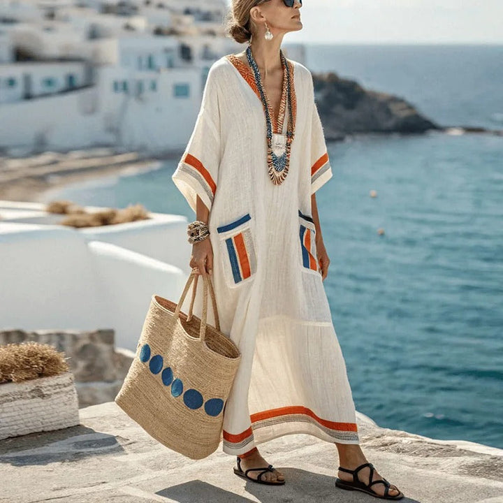Xenia - Elegante Abito Lungo Con Tasche