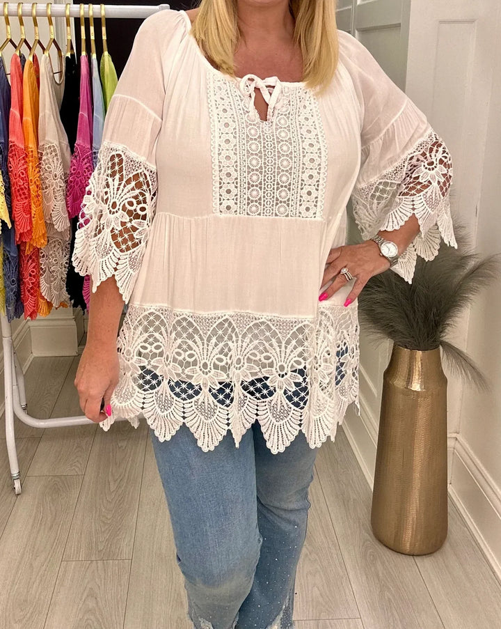 Lurdes - Camicia Elegante Con Scollo Rotondo