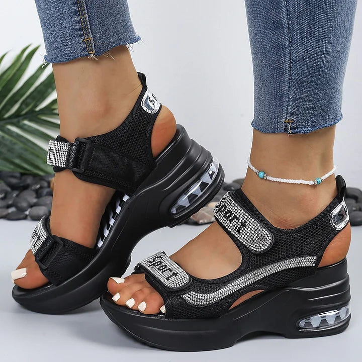 Terezie - Sandali Ortopedici Alla Moda Con Cristalli