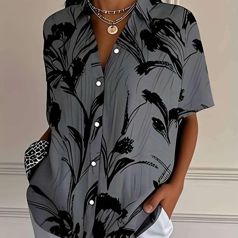 Ayalit - Camicia Stampata Alla Moda a Maniche Corte
