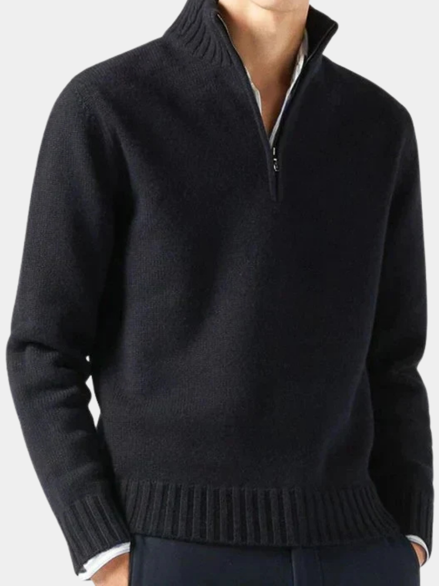 Larsen - Maglione Lavorato a Maglia Con Mezza Zip