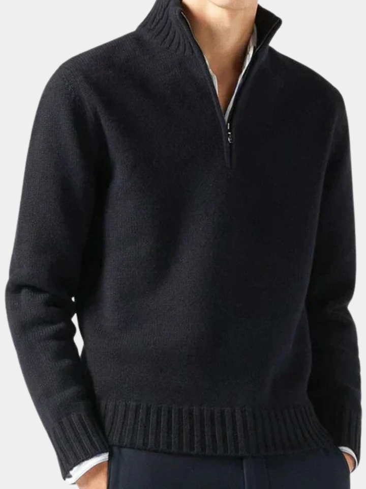 Larsen - Maglione Lavorato a Maglia Con Mezza Zip