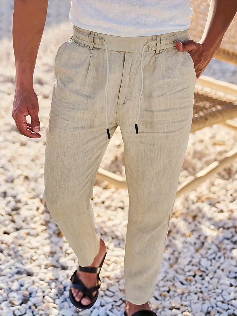 Nichols - Pantaloni Larghi In Lino Con Coulisse