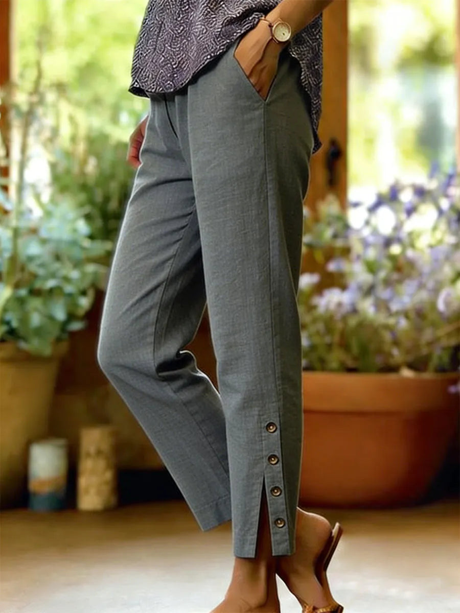 Kileza - Pantaloni Casual Dalla Vestibilità Ampia Con Bottoni