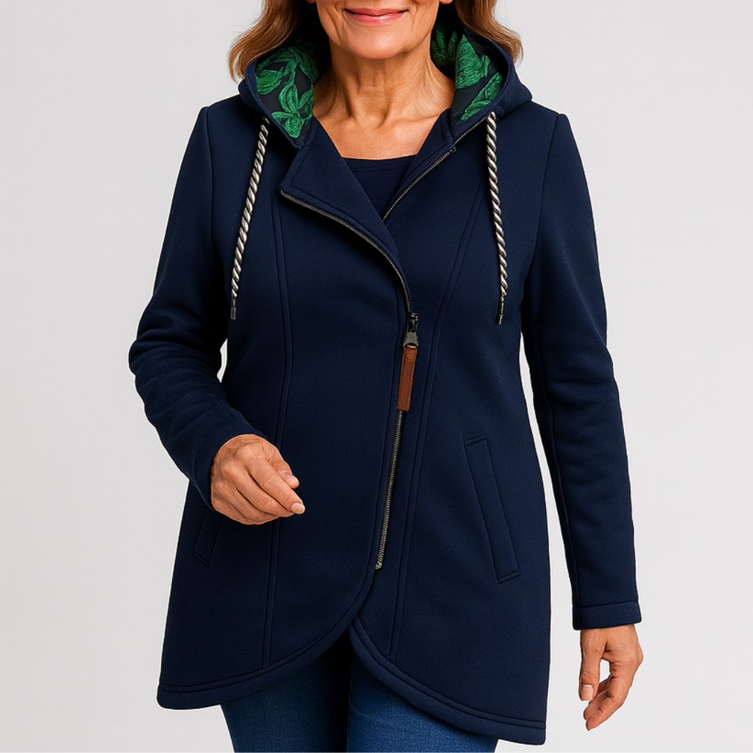 Kristanna - Cappotto Invernale Con Zip Asimmetrica