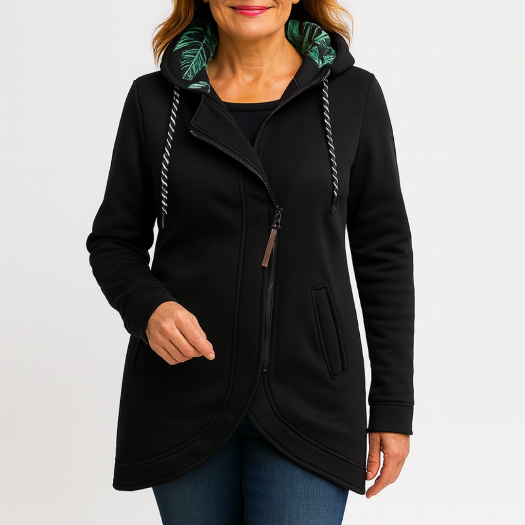 Kristanna - Cappotto Invernale Con Zip Asimmetrica