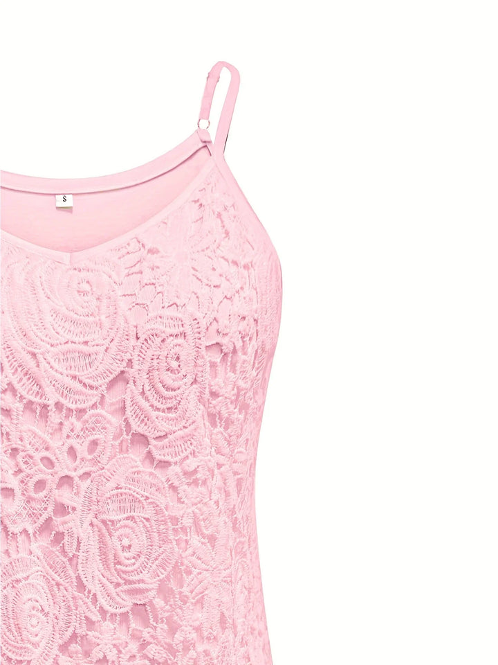 Juna - Elegante Top Senza Maniche In Pizzo Con Scollo a V