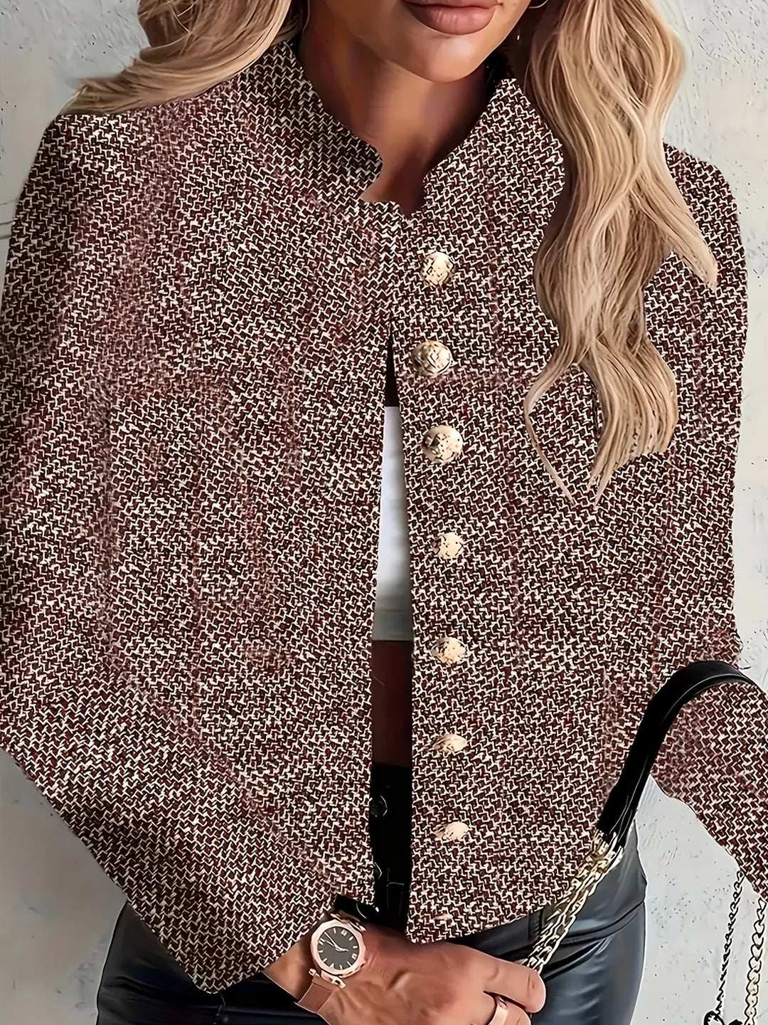 Aruzhan - Elegant Long Sleeved Blazer With Button