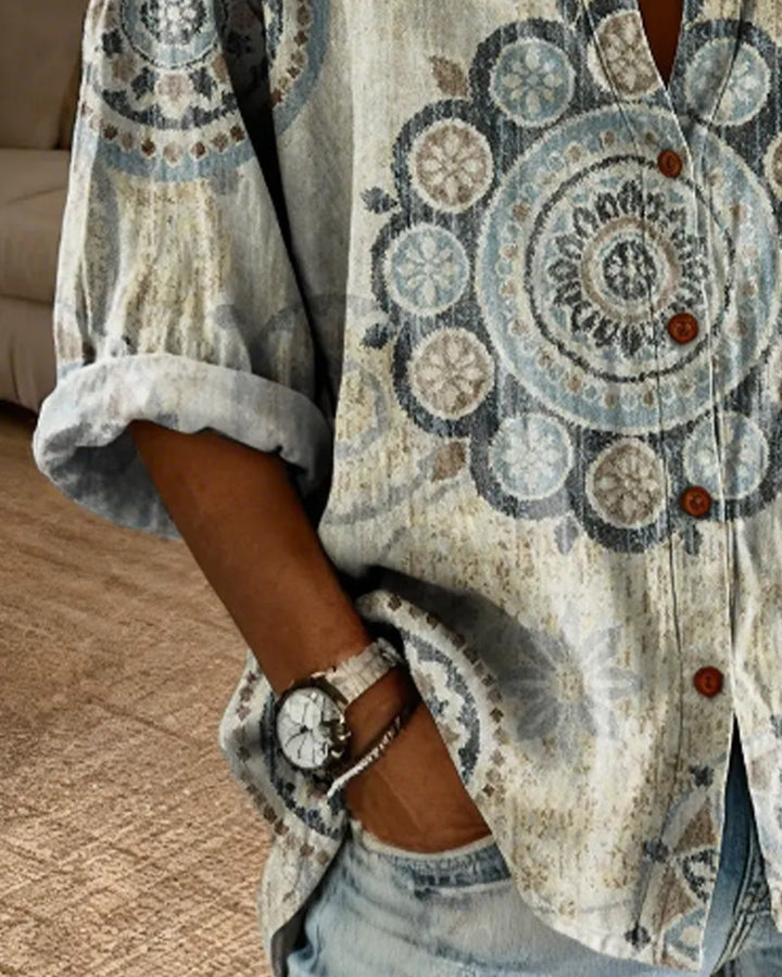 Nirita - Maglia a Maniche Lunghe Con Stampa Mandala