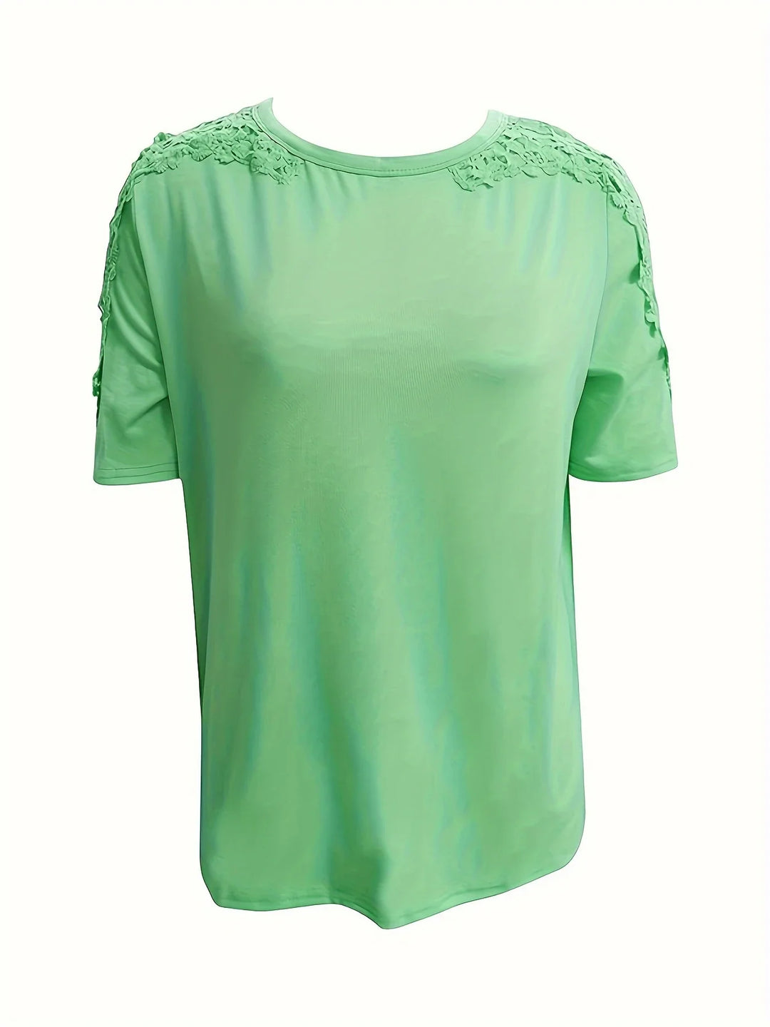 Ancuta - Elegante Maglietta Estiva a Maniche Corte Con Pizzo