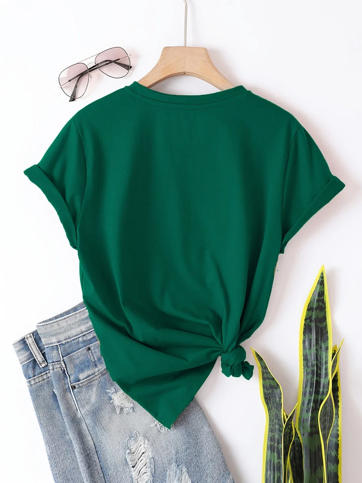 Larson - Casual Manica Corta Maglietta Con Stampa Cuore