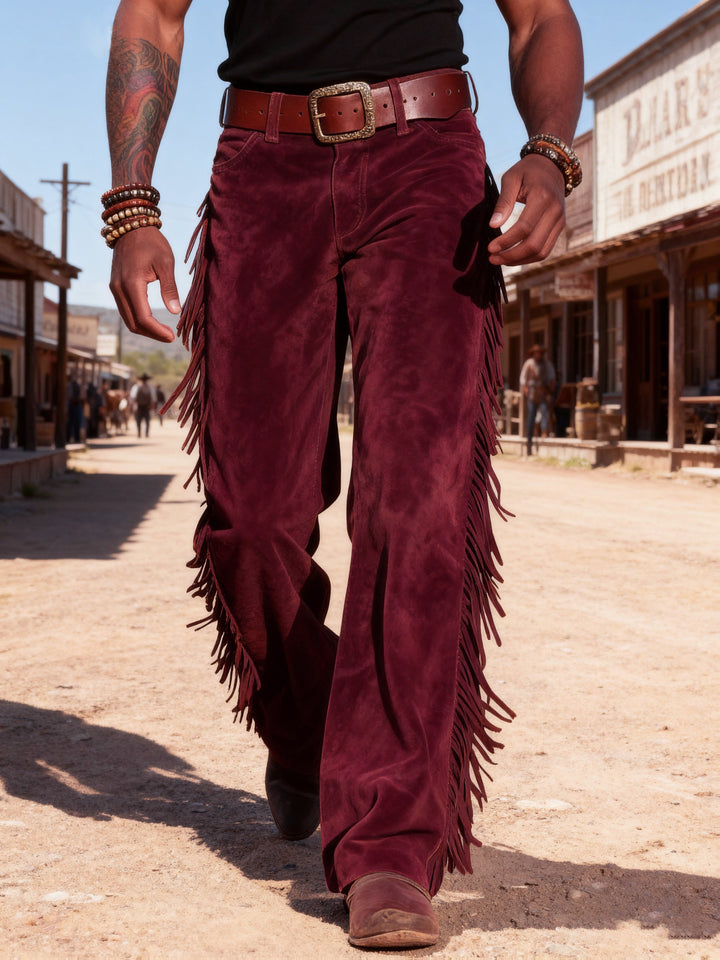 Altan - Pantaloni Casual Retrò Western Con Frange