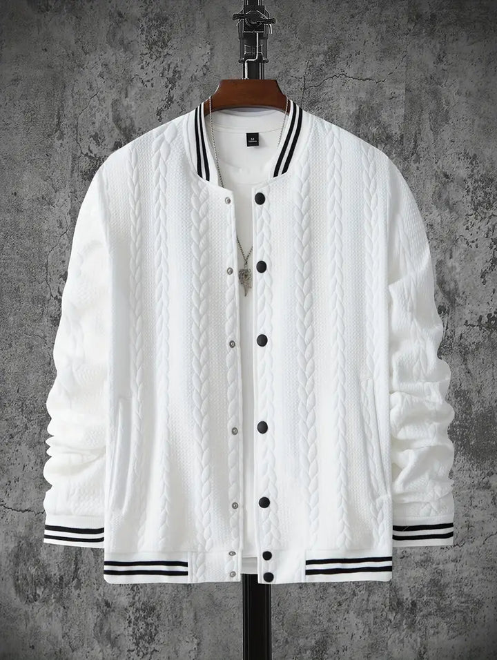 Felips - Giacca Baseball Jacquard Con Strisce Decorative