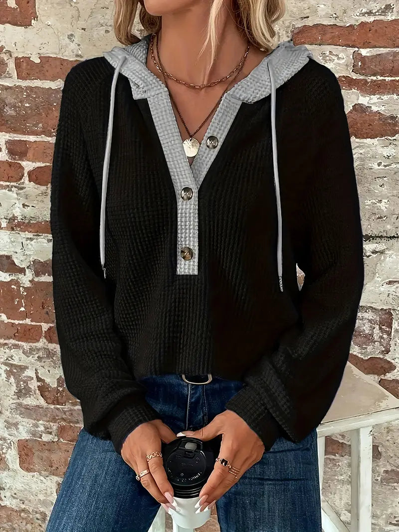 Snezhana - Felpa Con Cappuccio A Maniche Lunghe Con Coulisse Sul Davanti