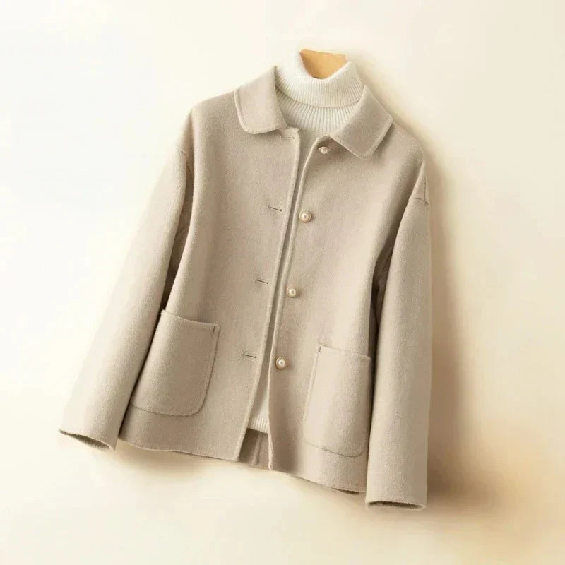 Nezaket - Elegante Cappotto In Cashmere a Maniche Lunghe