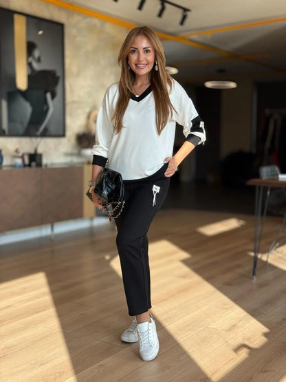 Valene - Pantaloni Casual Con Elastico In Vita E Tasche