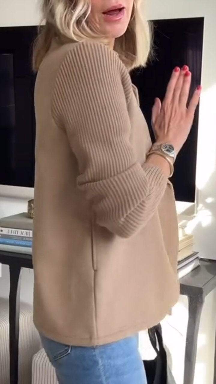 Kittiya - Elegante Blazer Lavorato A Maglia Con Maniche Lunghe
