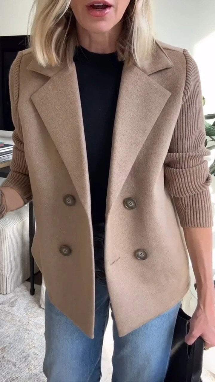 Kittiya - Elegante Blazer Lavorato A Maglia Con Maniche Lunghe
