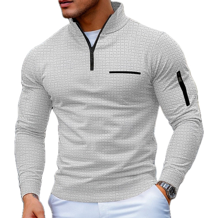 Morkan - Maglione Con Zip a Un Quarto E Lavorazione a Rilievo