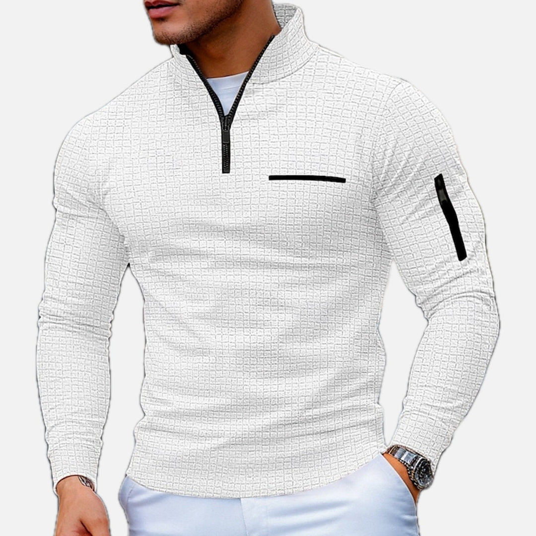 Morkan - Maglione Con Zip a Un Quarto E Lavorazione a Rilievo