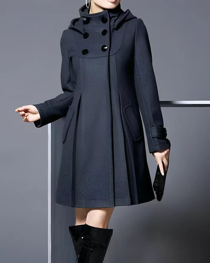 Janeen - Cappotto In Lana Con Cappuccio e Tasche