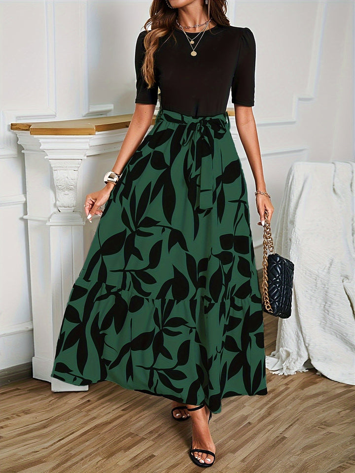 Nuray - Elegante Abito Floreale a Maniche Corte