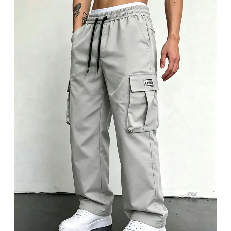 Nesham - Pantaloni Cargo Con Coulisse in Vita e Tasche
