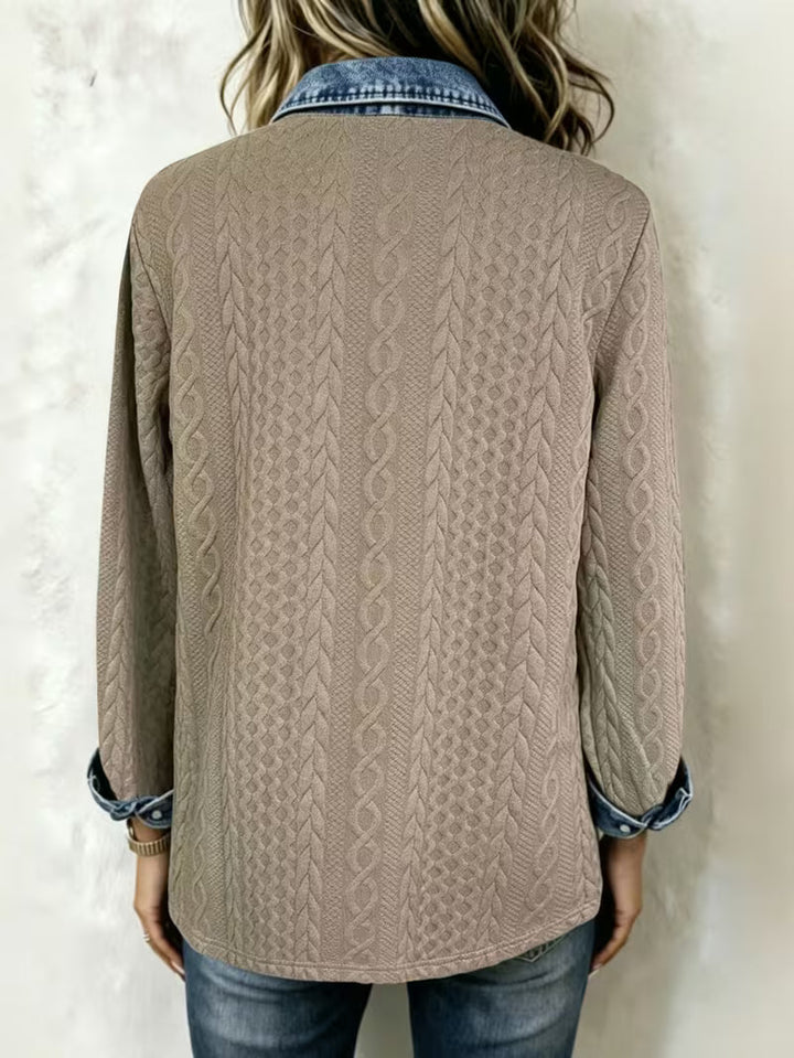 Leoora - Camicia a Maniche Lunghe Con Tasche Applicate