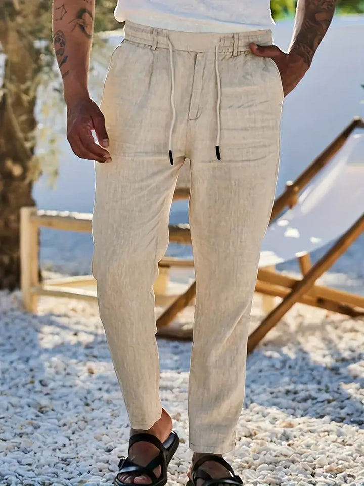 Nichols - Pantaloni Larghi In Lino Con Coulisse