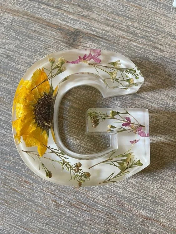 FloraShine - Lampada Da Notte in Resina Con Fiori Fatti a Mano