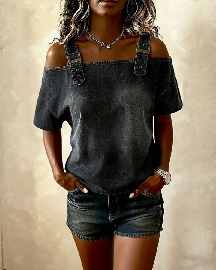 Yamara - Camicia in Denim Senza Maniche