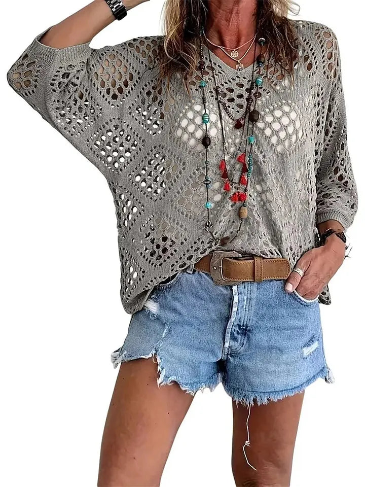 Raissa - Top a Maglia Con Scollo a V