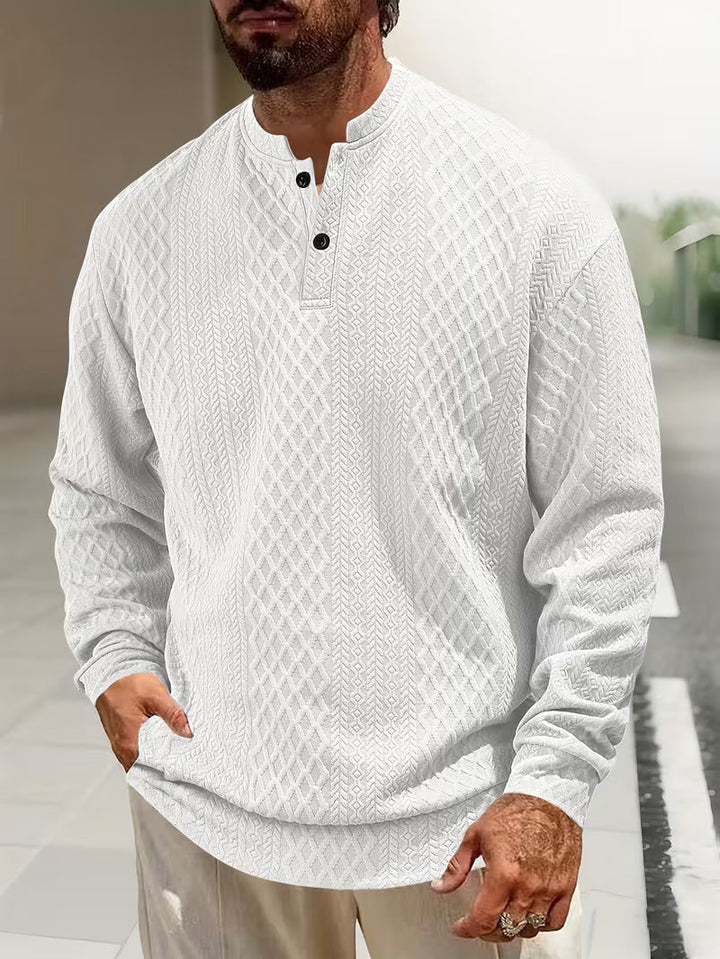 Mathew – Maglione Henley a Maniche Lunghe In Maglia Geometrica